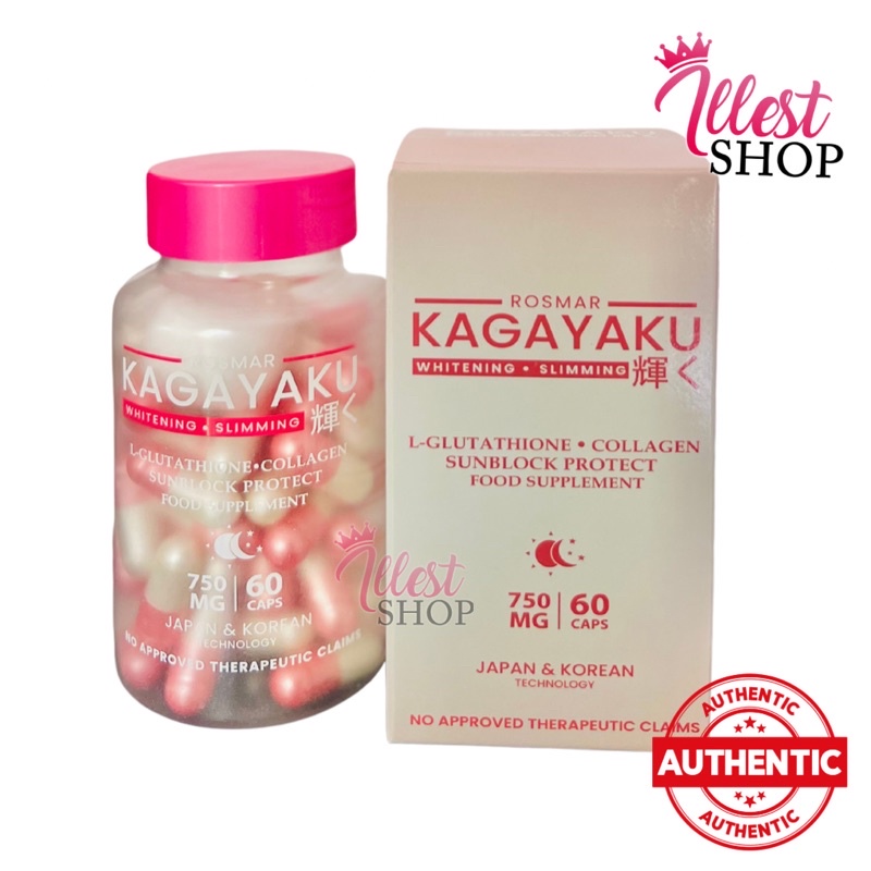 Rosmar Kagayaku Glutathione Slimming & Whitening Sun Protect 750mg 60  Capsules | Shopee Philippines