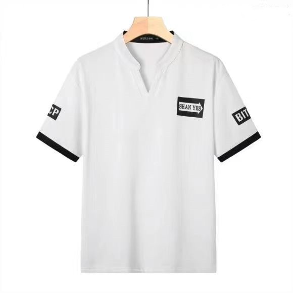 W&HUILISHI VNeck Men's Casual Short Sleeve Korean TShirt Shopee