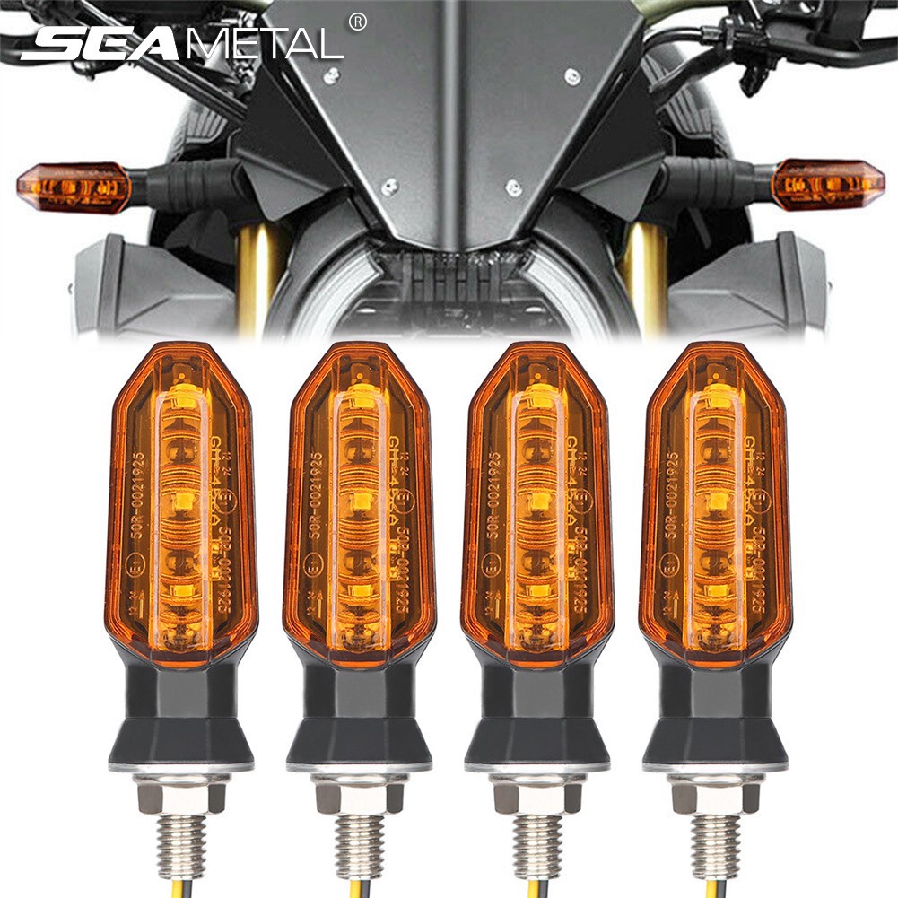 SEAMETAL 2Pcs 12V Motorcycle Turn Signal Light Universal LED Light ...