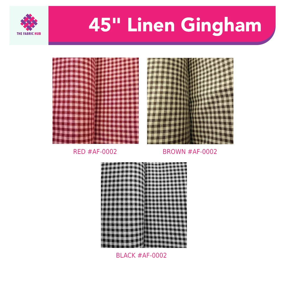 Fabric Hub Premium 45" Linen Gingham (Cloth/ Tela) Sold per Yard