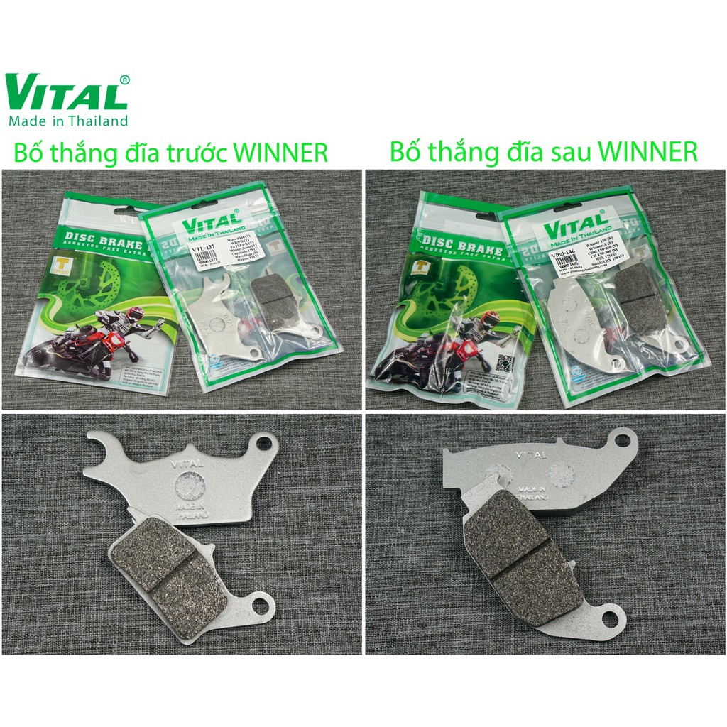 Rear + front disc brake pads Winner, Winner X brand VITAL - Genuine ...