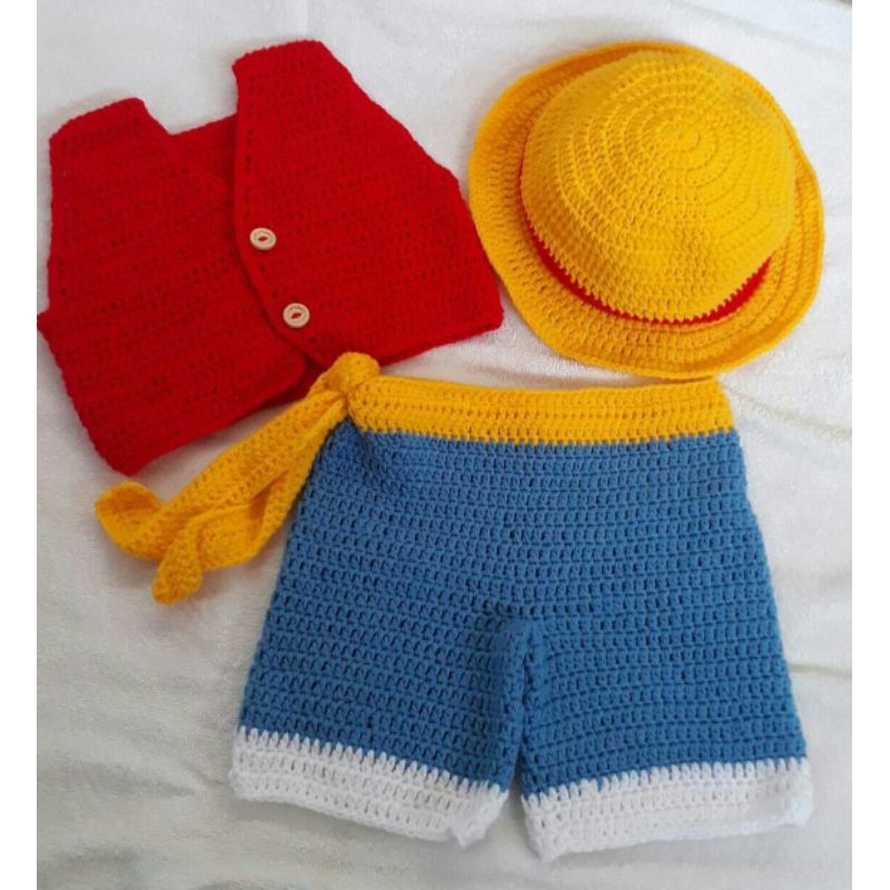 Luffy One piece Crochet Costume for Baby and toddlers | Shopee Philippines