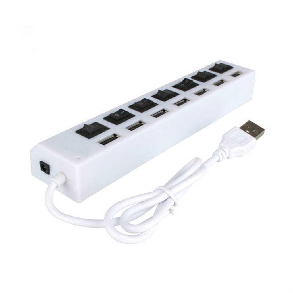 4 Port/7 Port USB Hub Multi USB Splitter with on/off Switch Plug Power ...