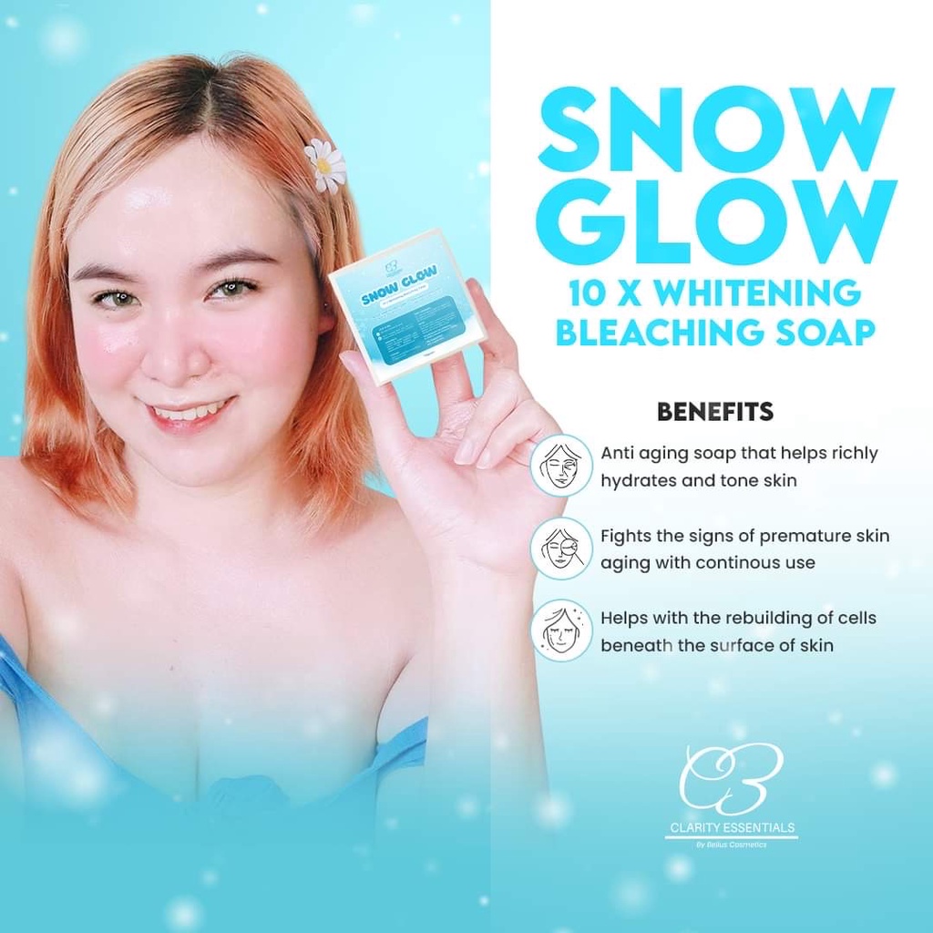 Snow Glow 10X Whitening Soap Face and Body Whitening Soap Clarity