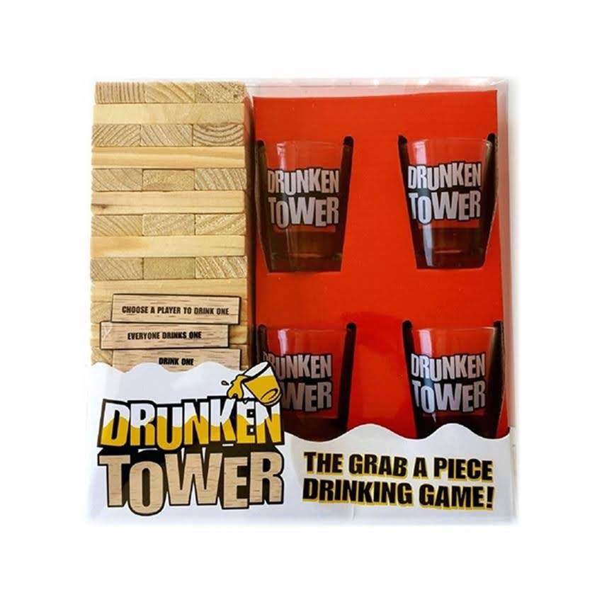 Monstermarketing Drunken Tower Shot Glass Drinking Game 4 Shot Glasses