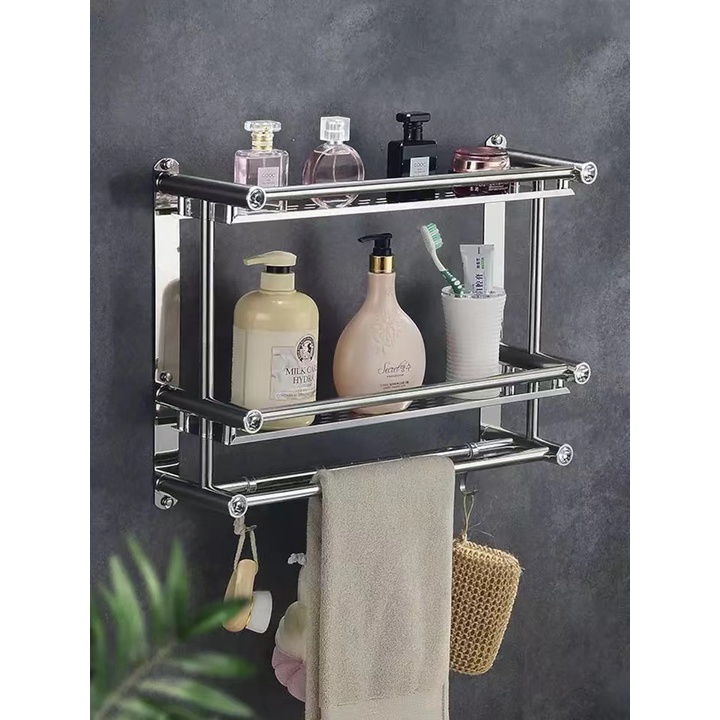 stainless bathroom organizer rack bathroom towel holder towel rack ...