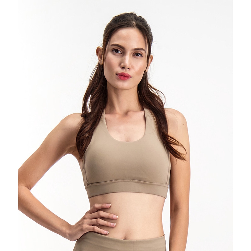 BENCH/ Crossback Sports Bra - Khaki