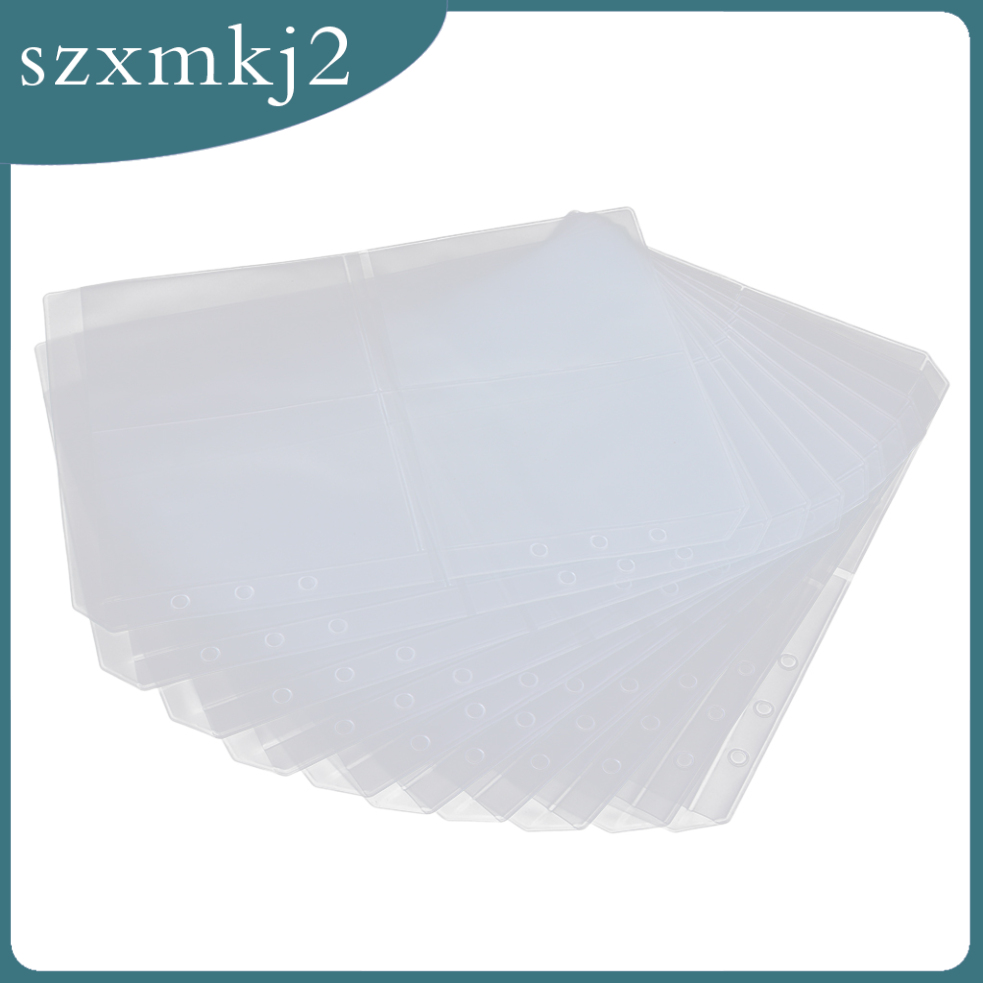 Cutest 10 PVC Transparent File Binder Pocket for 6 Hole Loose Leaf ...