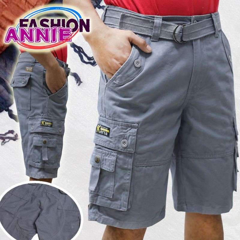 High quality plain Six pocket cargo shorts free belt 97307 Shopee Philippines