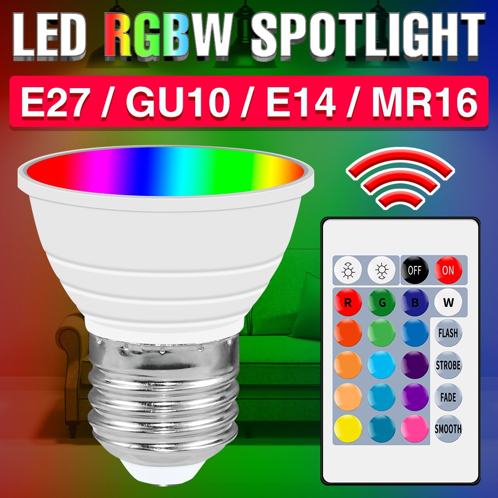 RGB LED Light E27 LED Bulb 220V Smart Lamp GU10 Spotlight Color Lamp ...