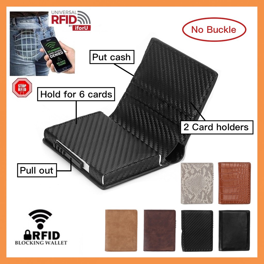 Card Wallet Rfid Blocking Wallet Genuine Leather Card Holder for Men ...