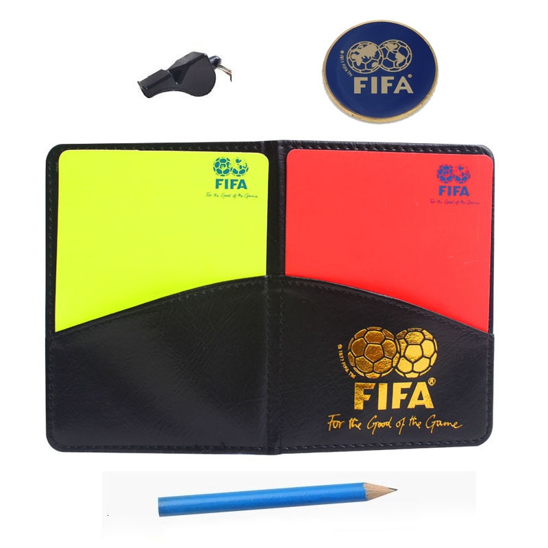 Soccer Referee Cards with Coin Whistle Keychain Red Card and Yellow ...