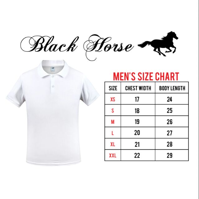 black polo shirt with white horse