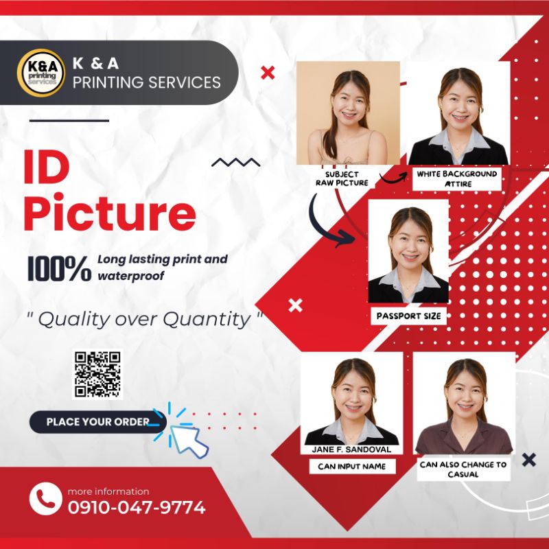 Id Picture 1x1 2x2 Passport Size Waterproof Shopee Philippines 1695