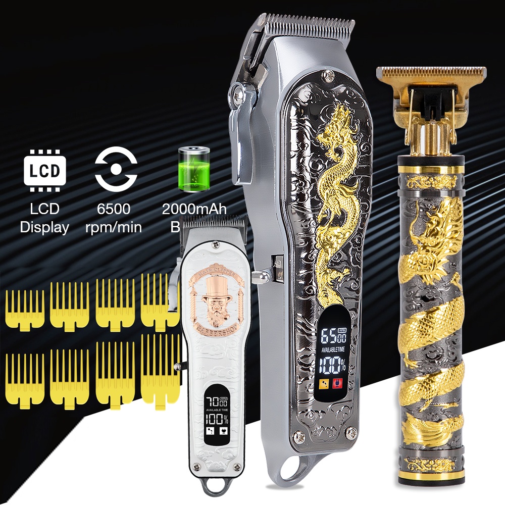 HIENA Wireless Metal Quiet Hair Clippers Cordless Rechargeable Razor ...
