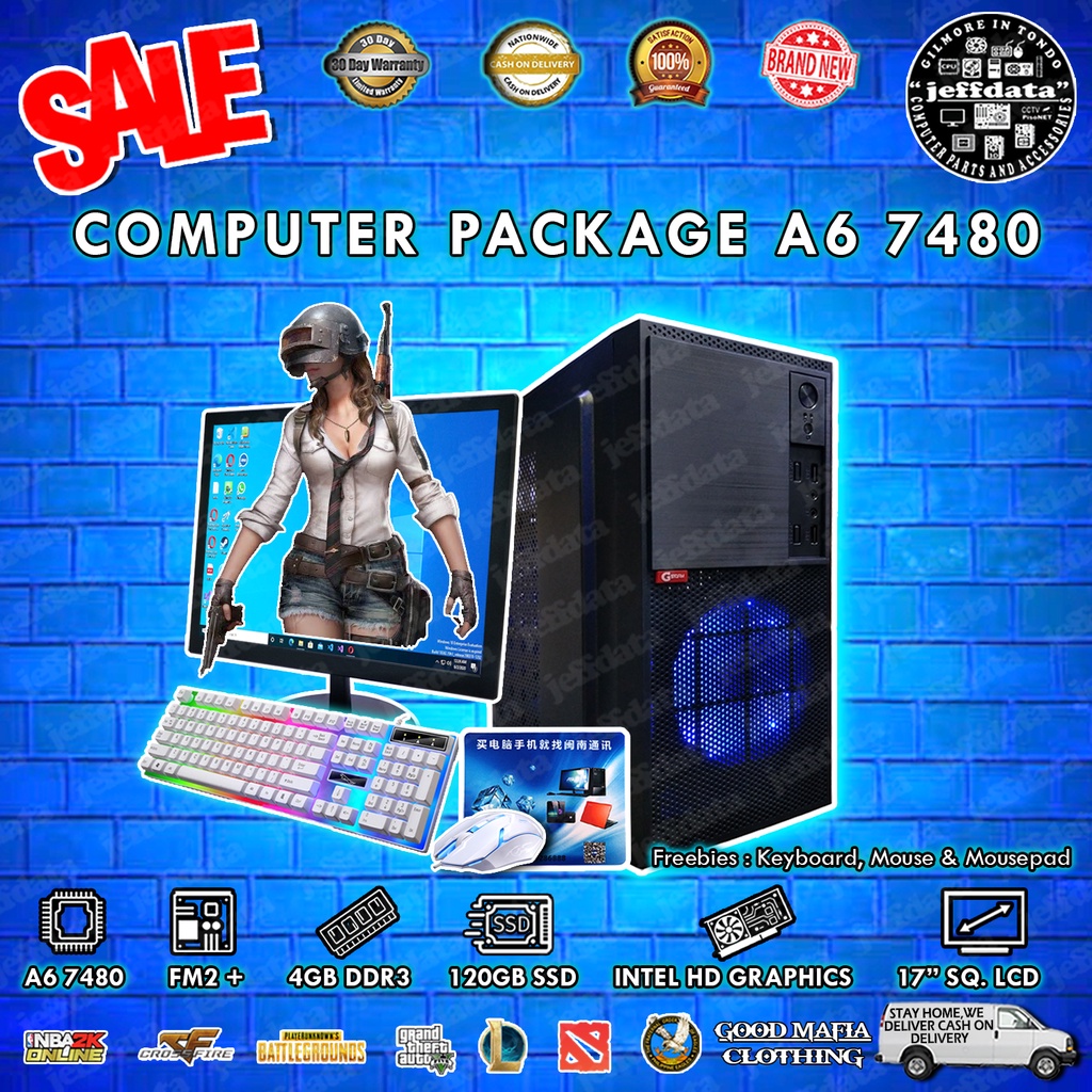 Computer set AMD A6 7480 4gb ddr3 500gb HDD 