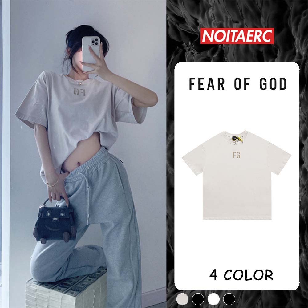 ESSENTIALS FEAR OF GOD shirt FOG 4 Colors Mainline FG Rich Flocking T ...