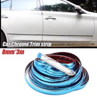 Chrome Moulding Trim Sticker Strip Bumper Grill Car Anti-Collision