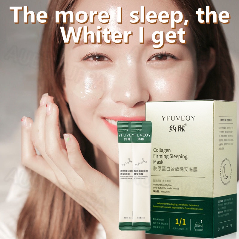 20Pcs/pack Collagen Jelly Sleeping Mask Antiaging Antiwrinkle Muscle Lifting Stretching