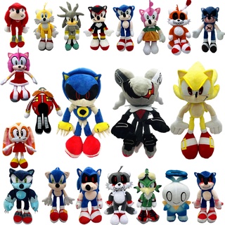 25-30cm Hot Sale Sonic Plush Toys Doll Classic Anime Tails Amy Rose Shadow  Knuckles Silver Soft Pillow Home Decor Toys Boys Gift