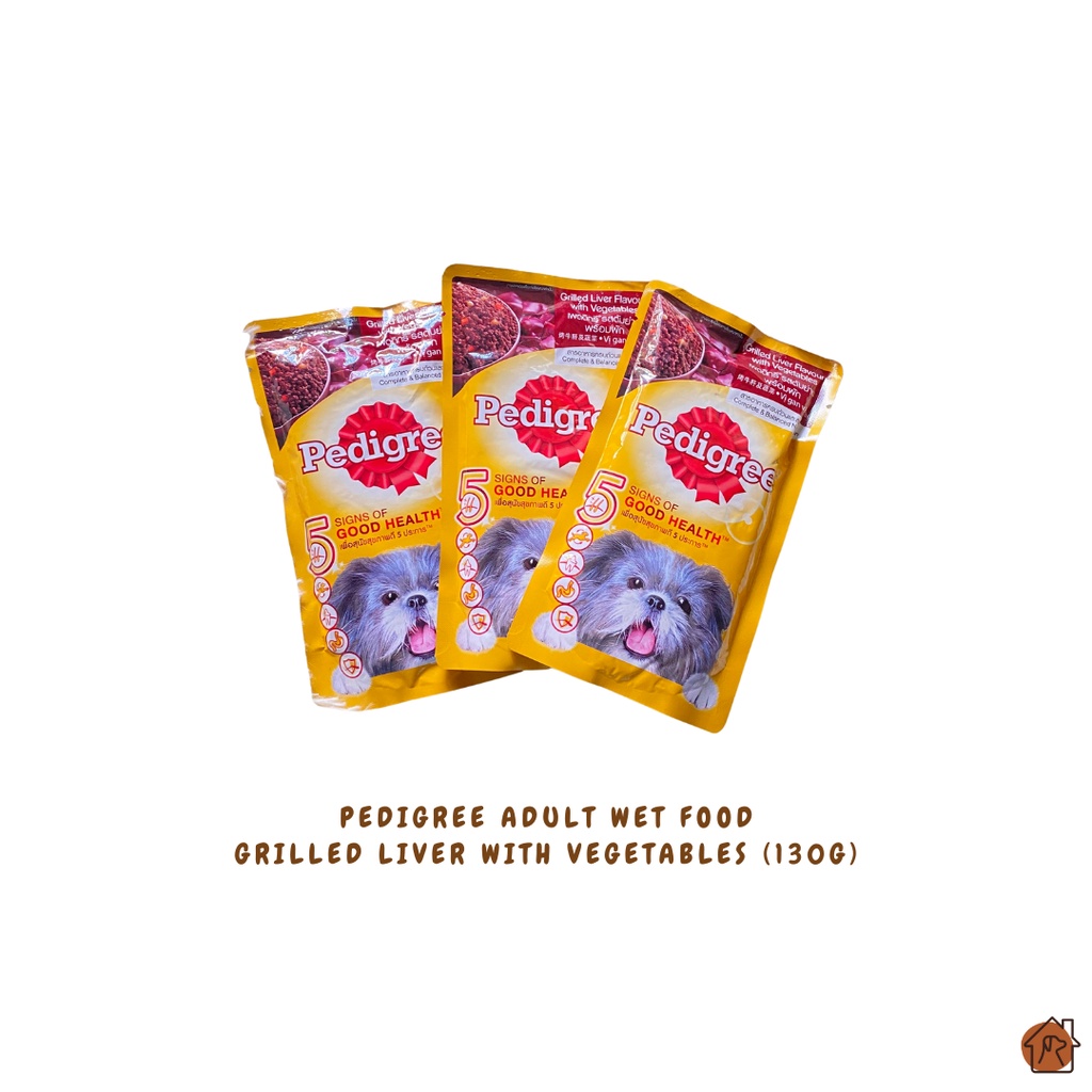 Pedigree Wet Dog Food in Pouch Grilled Liver Flavor (130g) Shopee