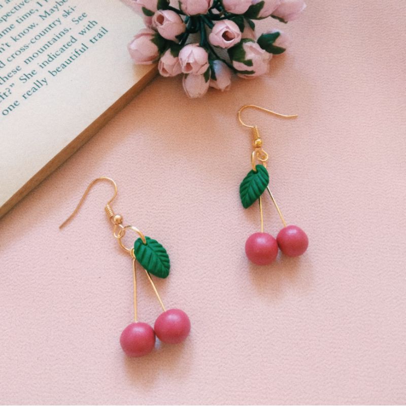 Peach deals clay earrings