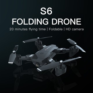 Systech S6 4K HD Camera Foldable RC Drone Foldable Auto Return Follow Compatible for Android and Ios