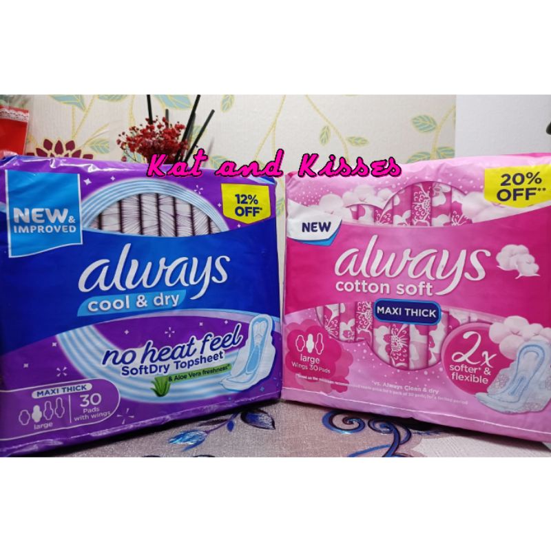 ALWAYS Maxi Thick Large Sanitary Napkin 30 or 60pcs/pack