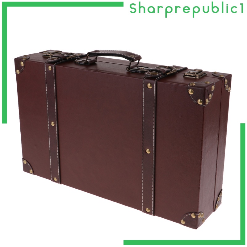 shpre1 Retro Leather Wood Luggage Suitcase Home Decoration Shopee Philippines