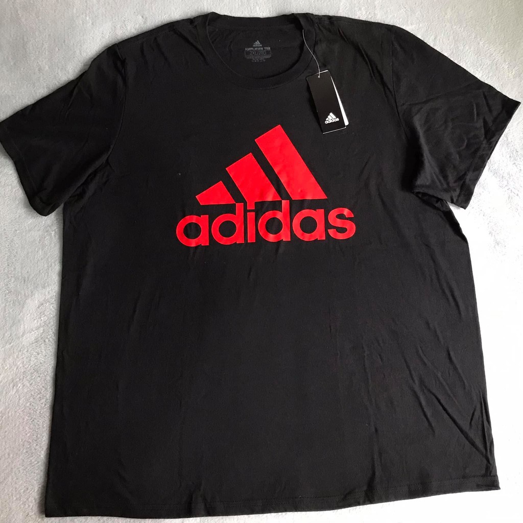 Black adidas shirt with red sales logo