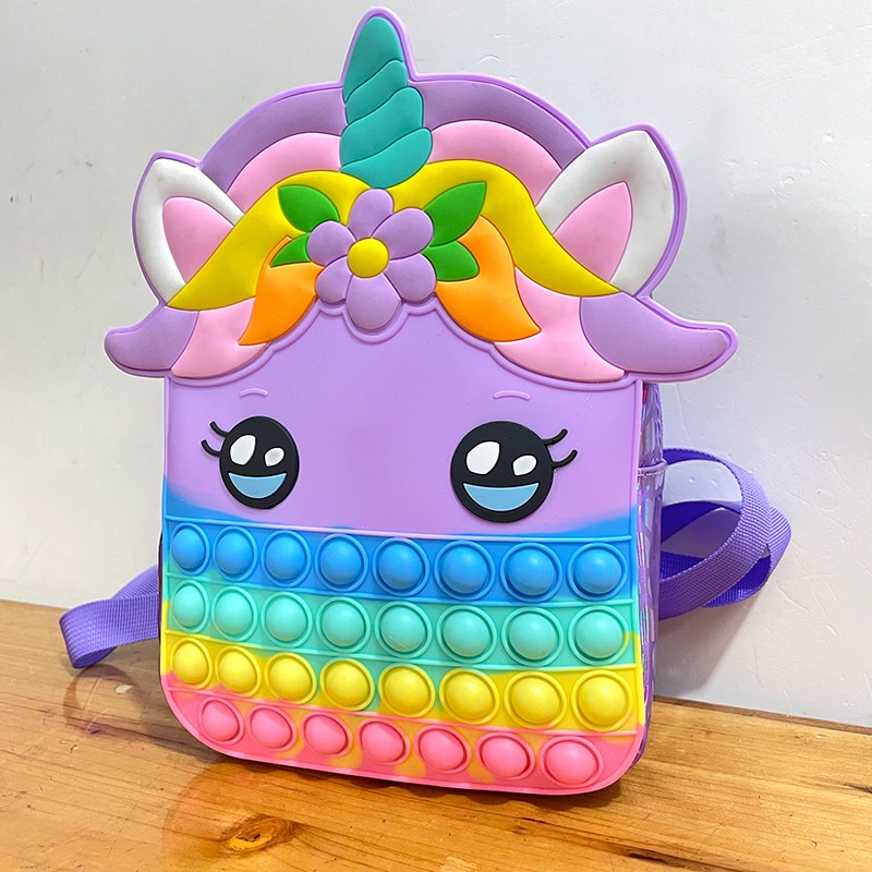 Pop It Unicorn Backpack Unicorn Bag Unicorn Shoulder Crossbody Bag Coin
