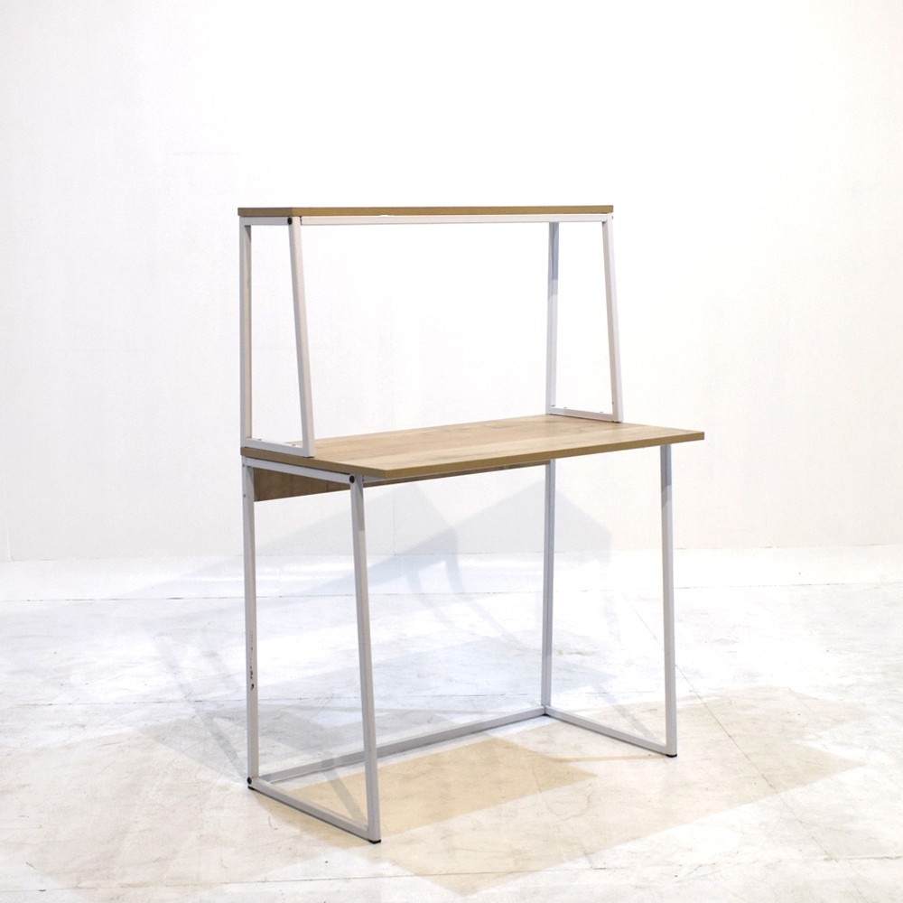 Casa Pinoy Office Table , Computer Table , Study Desk , Hutch & Light Wood With White Frame