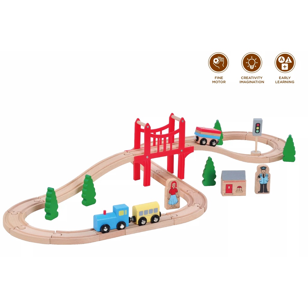 EducratePH Wooden Train Train set with Tracks / Railway tracks ...