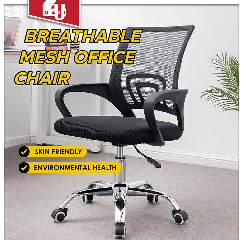 360 Rotation Home Office Mid Back Mesh Chair Adjustable Height