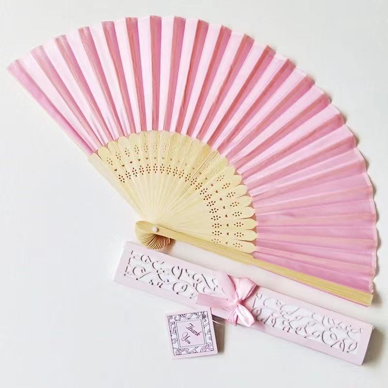 Silk Folding Fan Hand Fan with Decorative Box and Ribbon (Customize Not ...