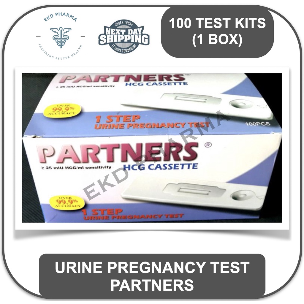 Urine Pregnancy Test PARTNERS HCG Cassette 1 box [100 test kits] Expiry