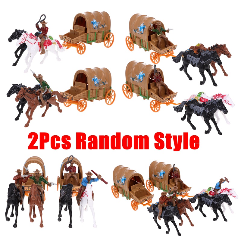 1 Set Western Cowboy Carriage Model Cowboy Collection Toy Carriage  Adornment 