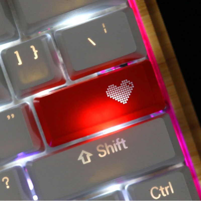 Red Love Heart Pattern Keyboard Keycap Mechanical ENTER/ESC for Key Cap ...