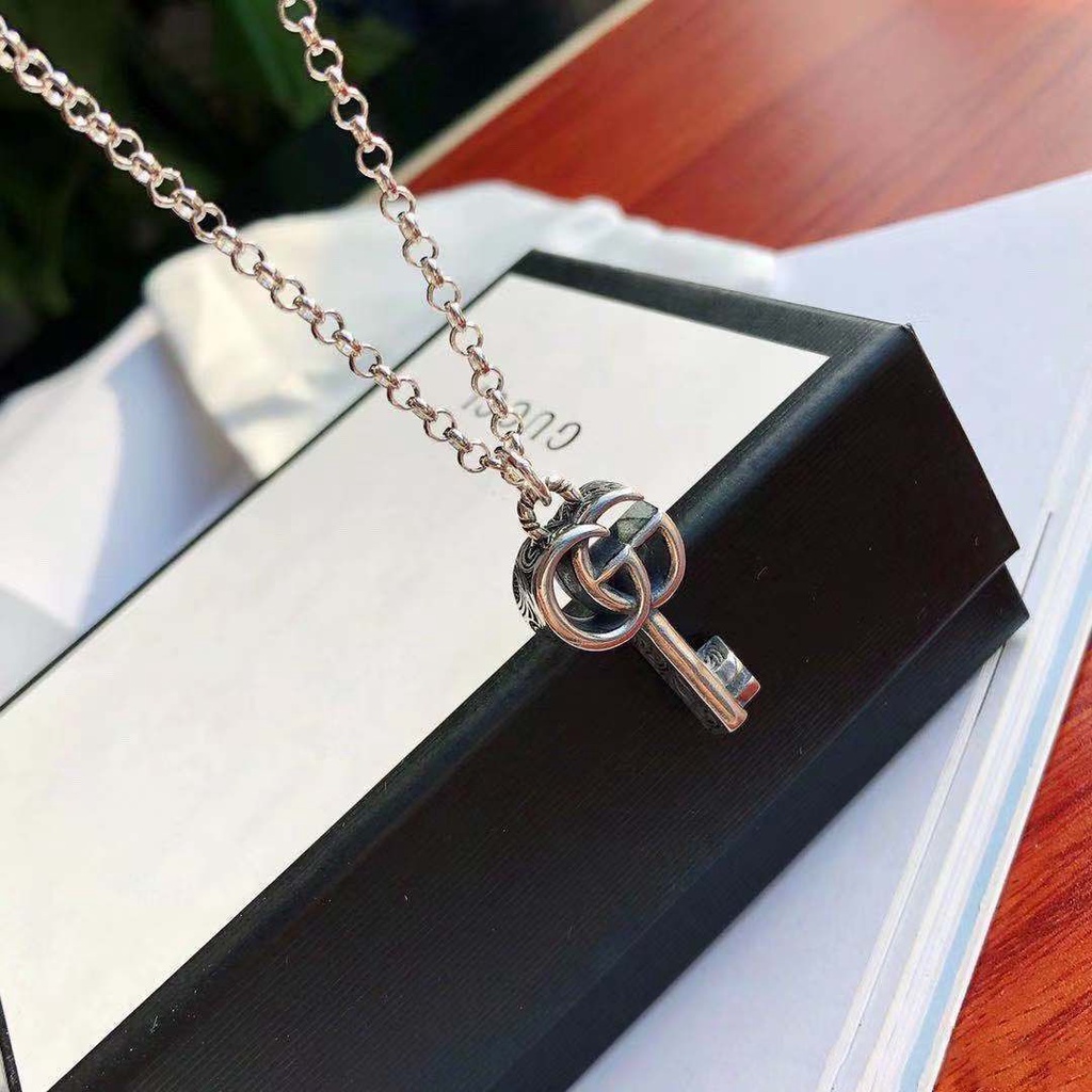 Gucci Retro Home Silver 925 Carved Key Necklace G Shaped Logo Retro Distressed Stylish Pendant Men A Shopee Philippines