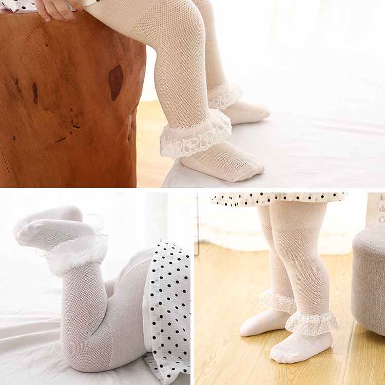 0 2Years Christening Infant Baby Girls Tights Newborn Pantyhose Stockings Kids Babygirls Lace Leggings Pants White Baptismal Socks Shopee Philippines