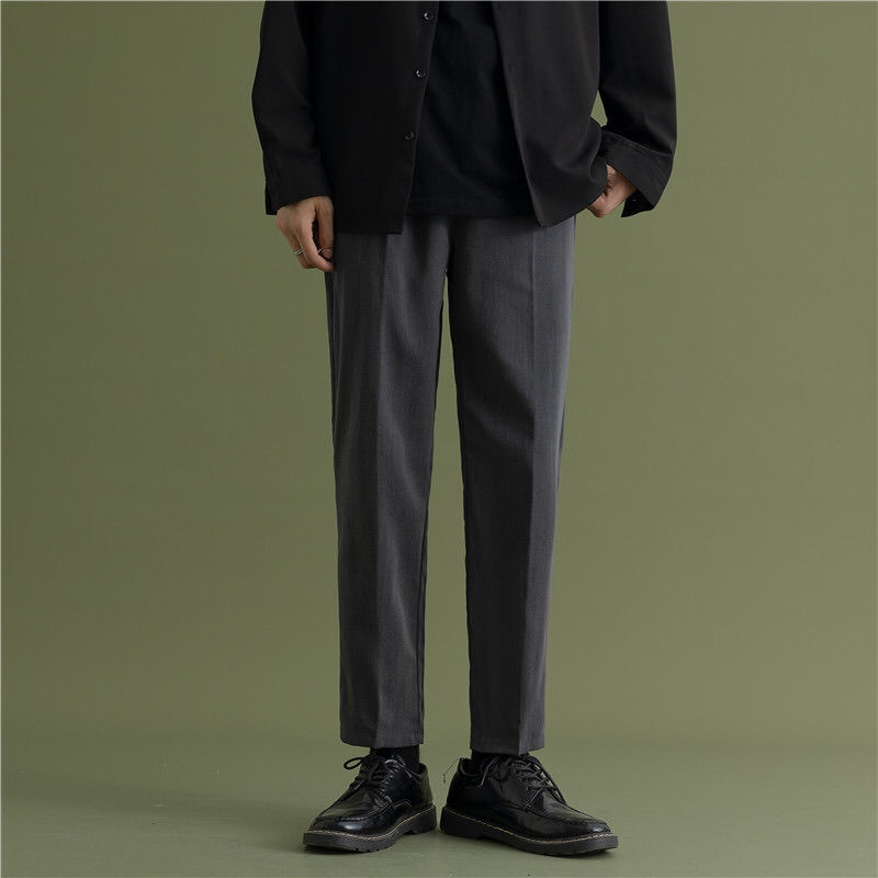 Capri casual pants male youth spring thin handsome capri pants Korean loose wide leg pants fashion pants fashionable capri pants for men and women Men s thick pants business casual suit pants Shopee P...