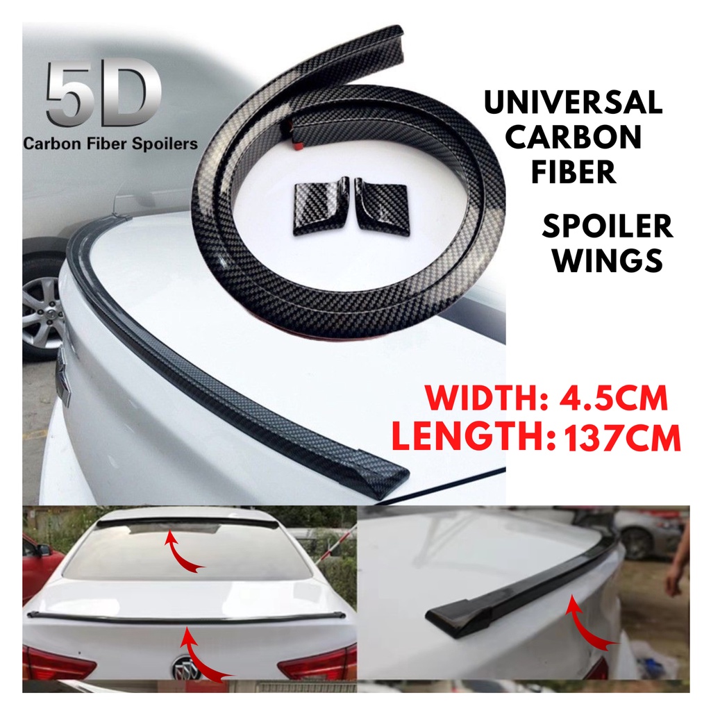 OCPA 4.5cmx137cm Samurai Universal Carbon Fiber Rubber Duck Tail Rear ...
