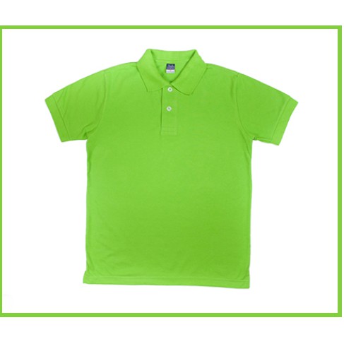 blue and lime green polo shirt