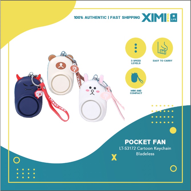 XIMI Vogue LTS3172 Cartoon Keychain Bladeless Fan Pocket Fan Shopee