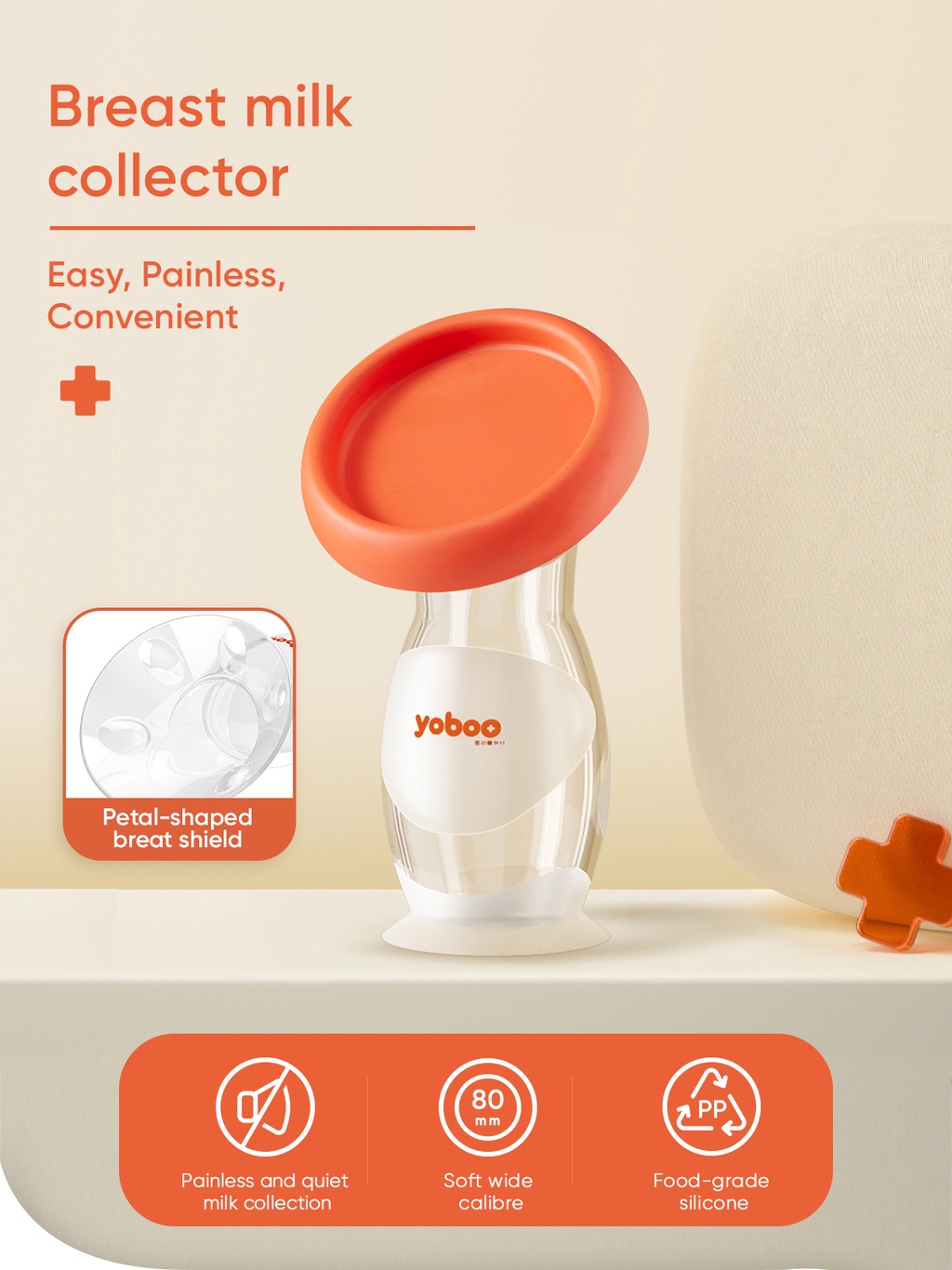 Yoboo Breast Milk Collector Strong Suction and Easy to Use For