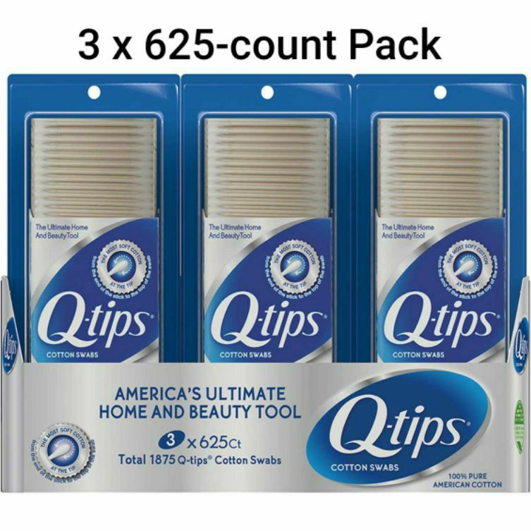 Q-Tips 100% Cotton Swabs - 6 Pack/625 Ct