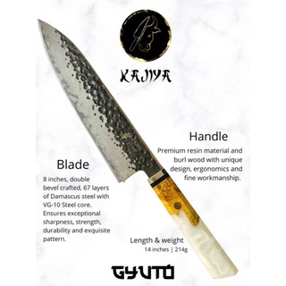 TURWHO Professional Chef Knife 8.2, Sharp Kitchen Knife 67-layer