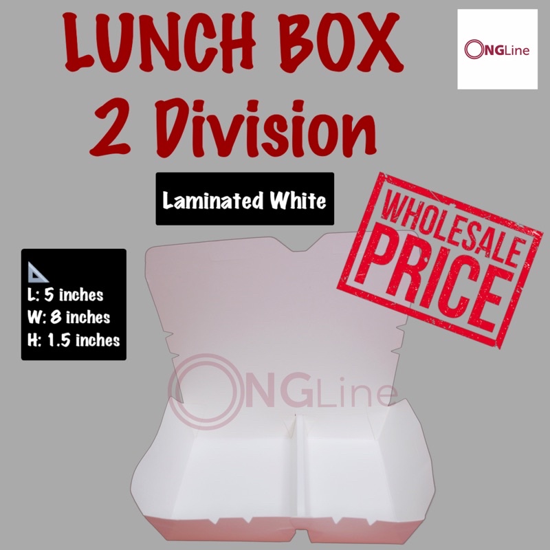 600 pcs. | Lunch Box 2 Division | Meal Box | Take out Box | Shopee ...