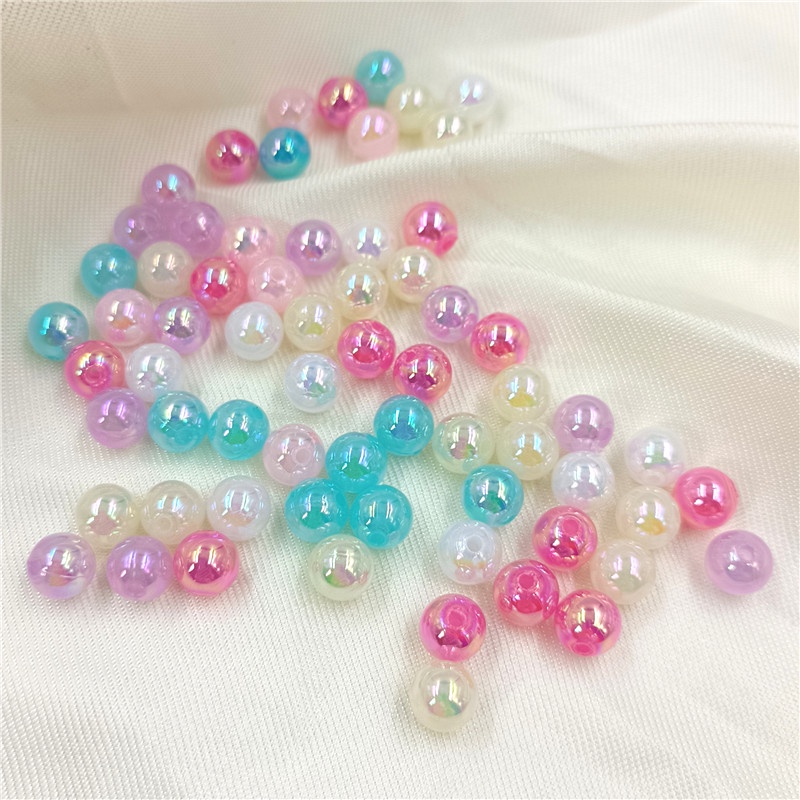 20/40Pcs Round AB Color Acrylic Loose Beads for Jewelry Making DIY ...