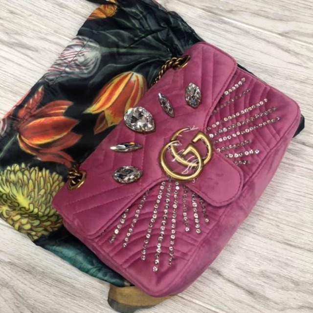 Gucci velvet sling bag